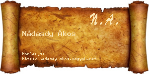 Nádasdy Ákos névjegykártya